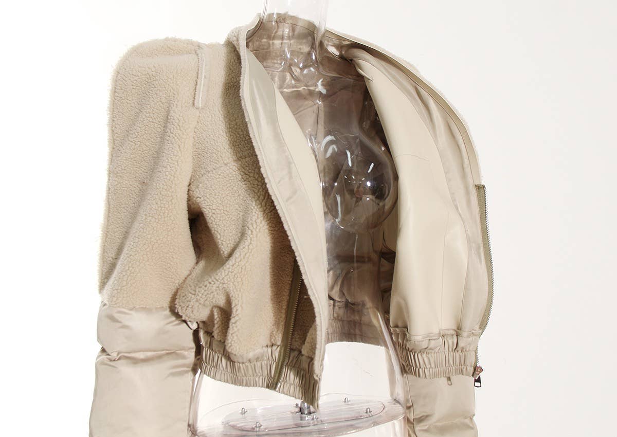 aprikos JK007 fleecepufferjacka i konstfårskinn för wholesale på Faire6