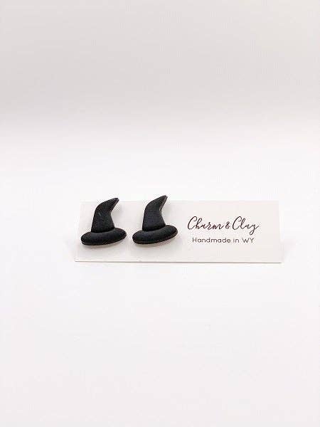 The Witch Hat Studs in Black for wholesale by Charm and Clay