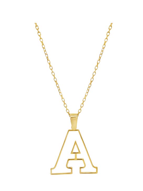 Hollow Initial Block Necklace for wholesale by Shop Alexandra Madison