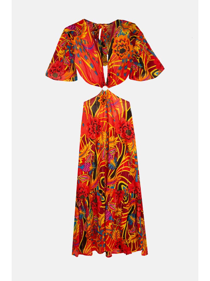 Piti Cuiti - Wholesale Dress - Women's - POSITANO RED CUT DRESS3