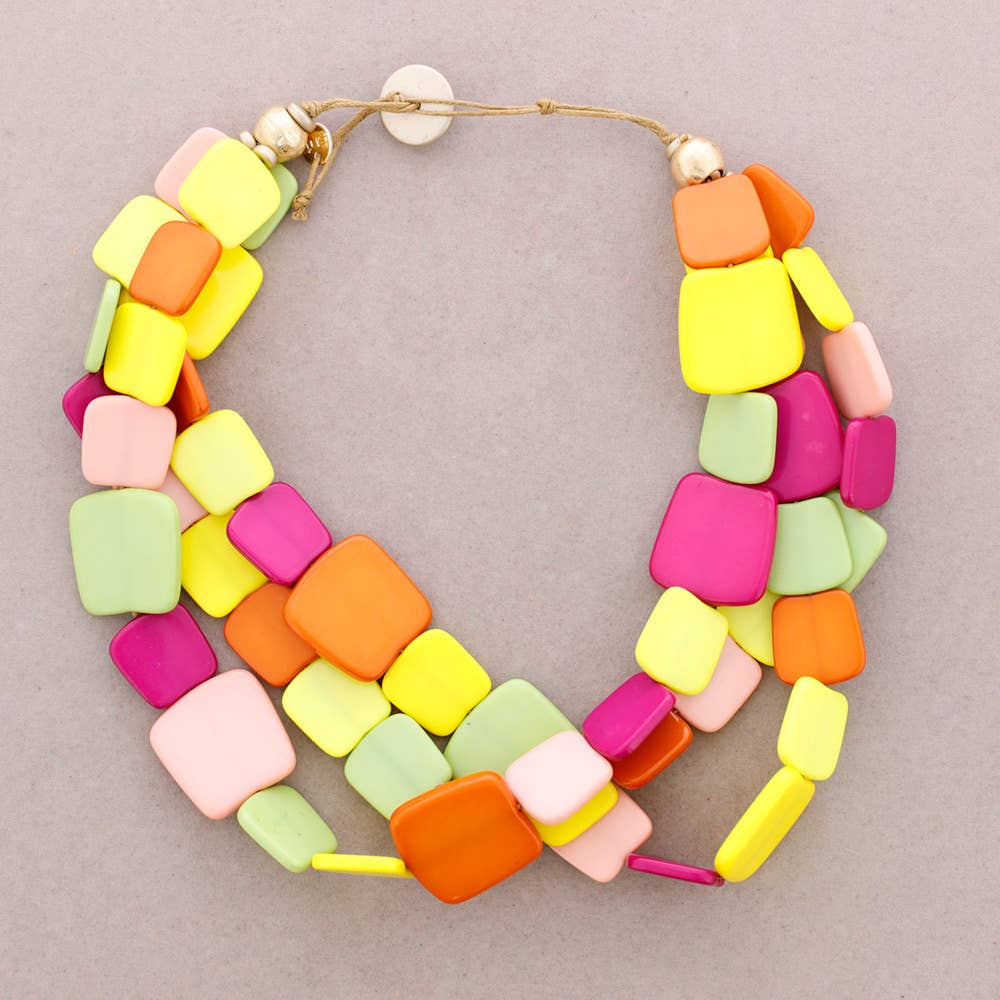 Sonata - Wholesale Beaded/Pearl Necklace - 3-ROUND NECKLACE WITH RESIN BEADS5