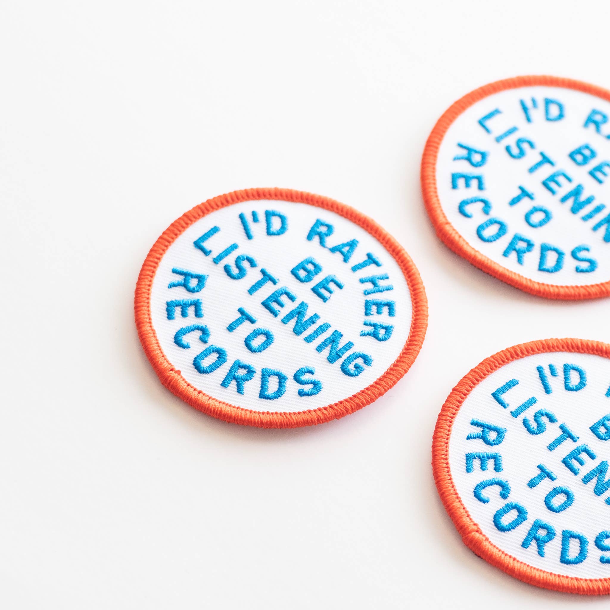 Union Made - Vente Écusson - Écusson thermocollant brodé I'd Rather Be Listening To Records4