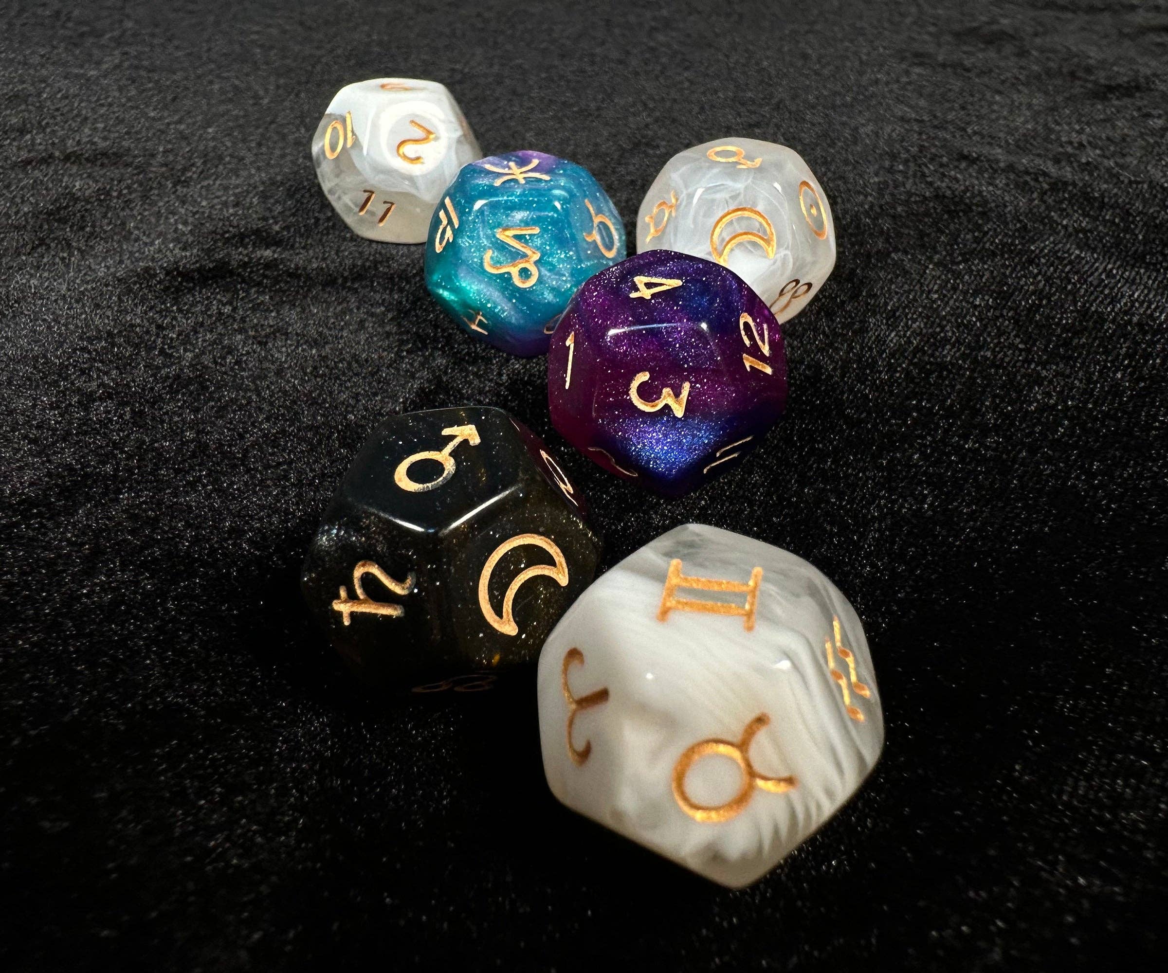 Vermilion Collection - Wholesale Dice - Meteodice Galaxy-Themed D12 Astrology Dice3