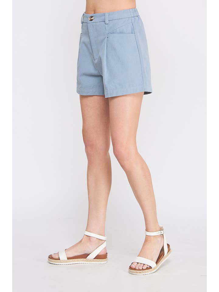 Allie Rose - Wholesale Shorts - Women's - Twill Box Pleat Shorts with Pockets14