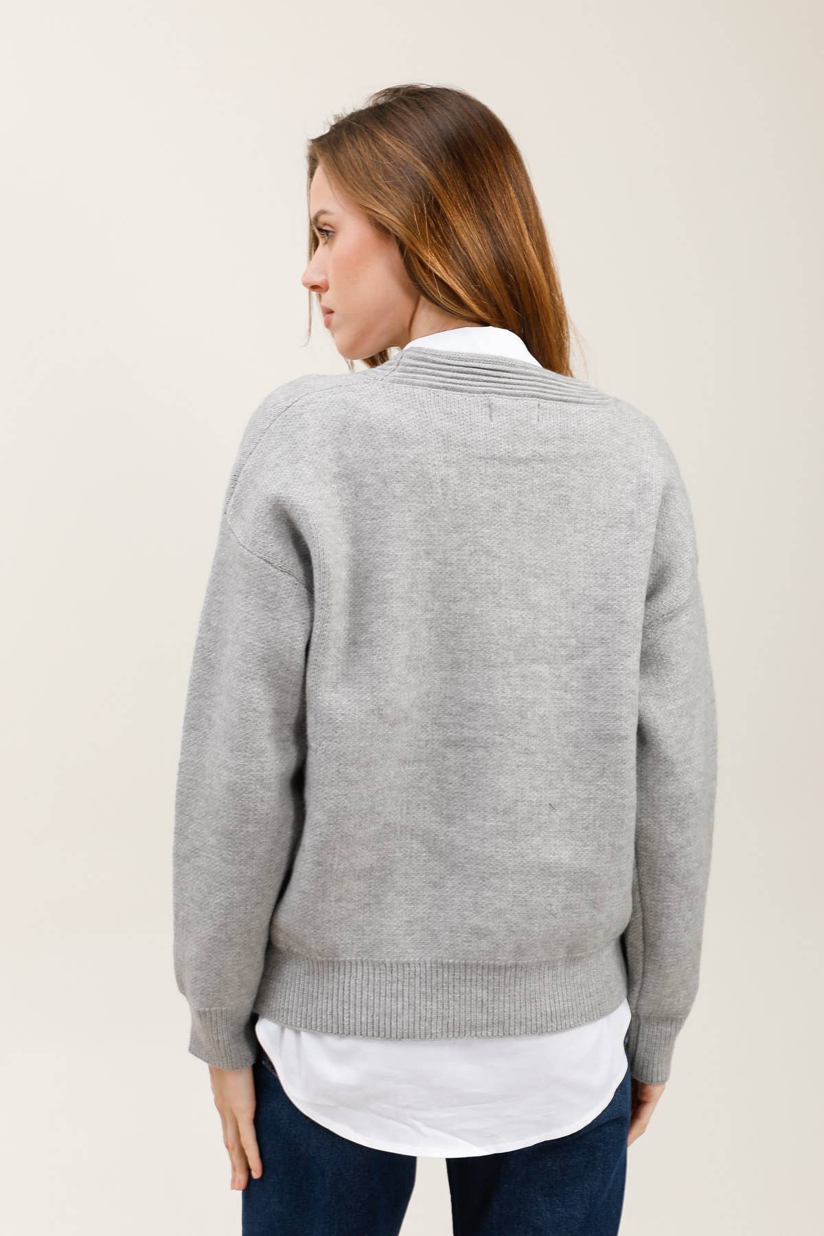 MOOYA - Wholesale Cardigan - Women's - Plain knit cardigan with heart details and buttons - JS0062