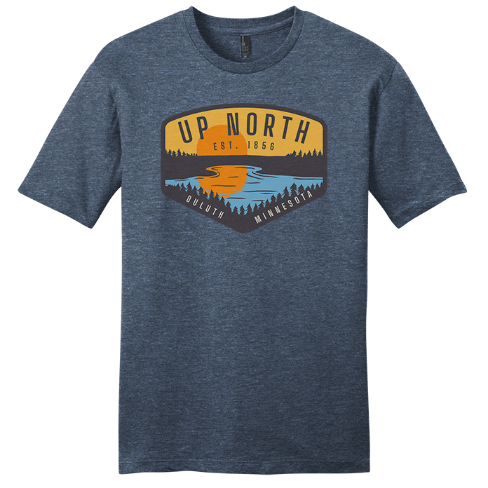 Direction Apparel - Wholesale Screen Printed T-Shirt - Men's - Sunset Lake & Trees Men's Tee Shirt0