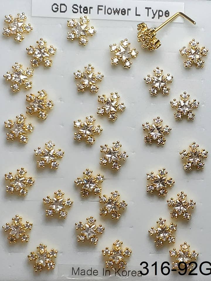 Anneau nasal doré en forme de fleur en forme de L pour la vente par etreM