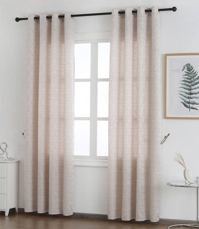 BOD HOME - Venta al por mayor Cortinas - Cortina hecha con estampado de rayas giratorias, marrón claro, 140 x 260 cm1