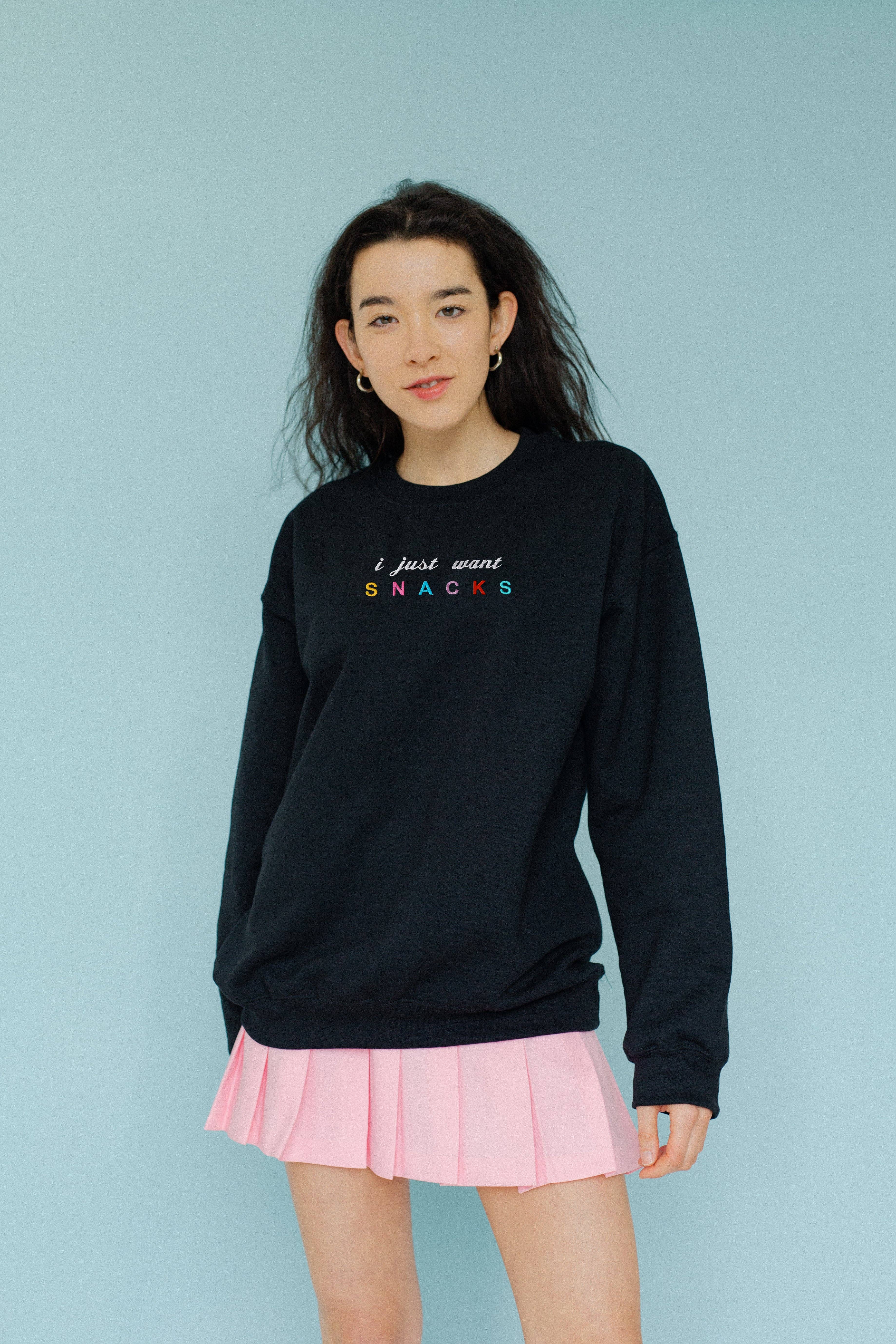 Limpet Store - Vente Sweat-shirt – femme - Sweat-shirt brodé « I Just Want Snacks »9