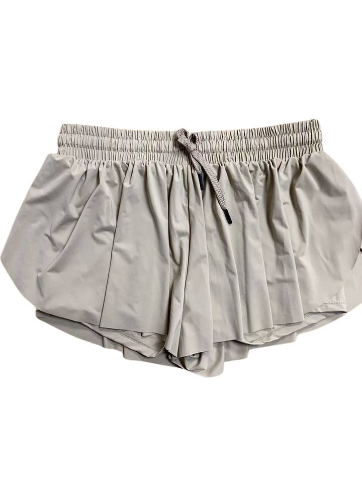 Girl's Flowy Butterfly Shorts: Uniform Shorts in Khaki for wholesale by My Petite & Me