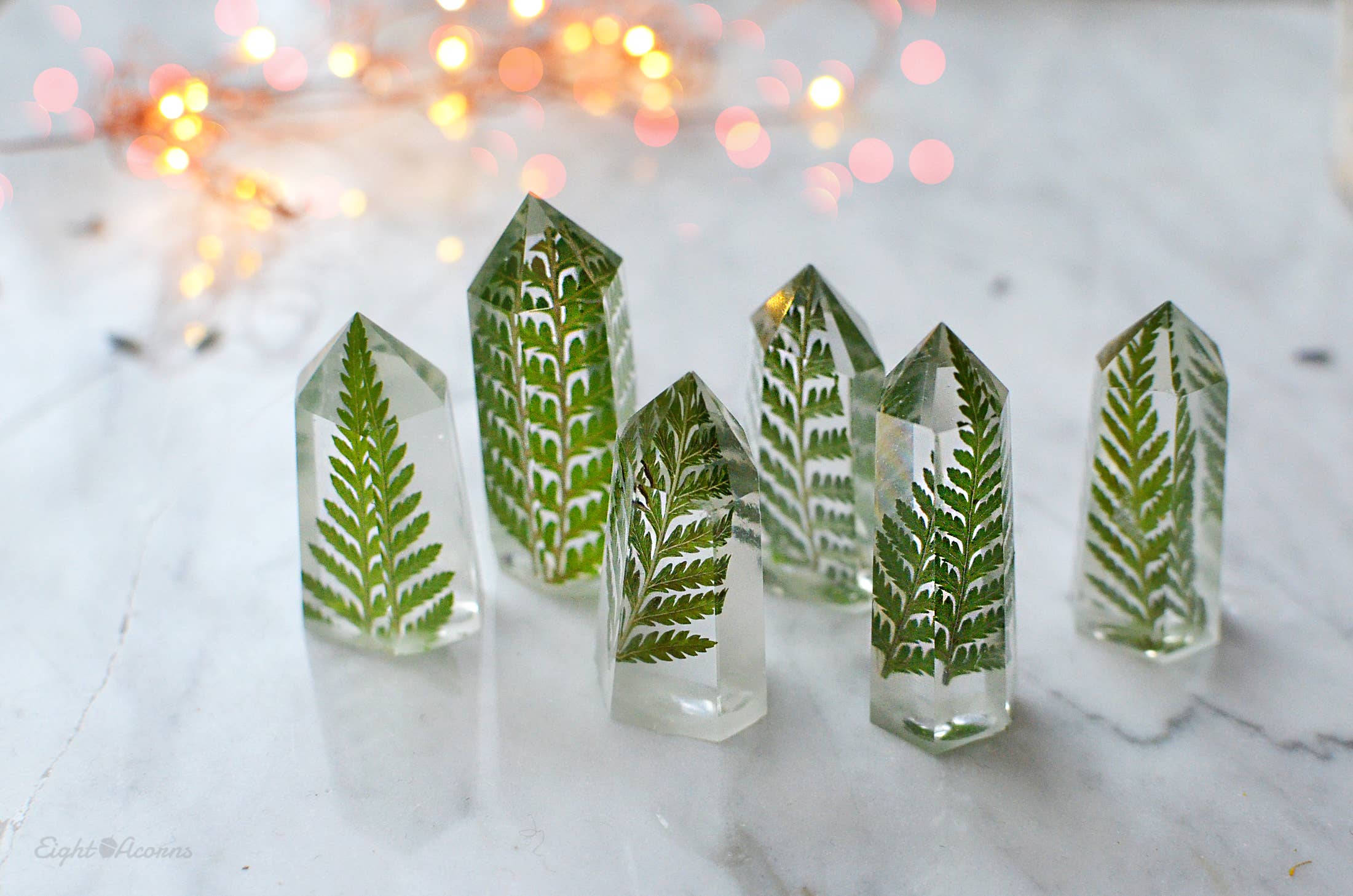 Eight Acorns Floral Preservation - Wholesale Decorative Tabletop Object - Mini floral crystal tower obelisk - desk décor4