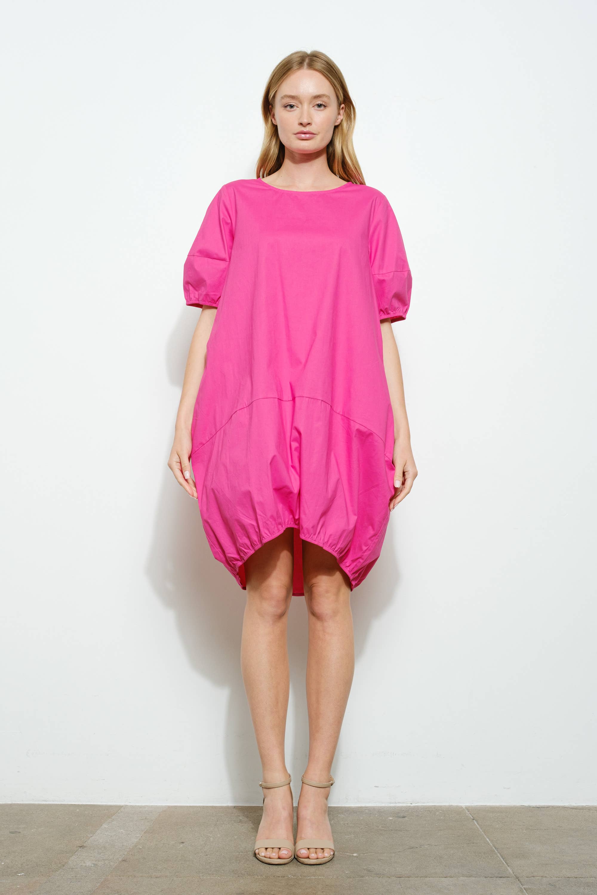 Bloidy - Vente Robe – femme - Robe mini bulle en popeline à manches courtes - D10482SS4