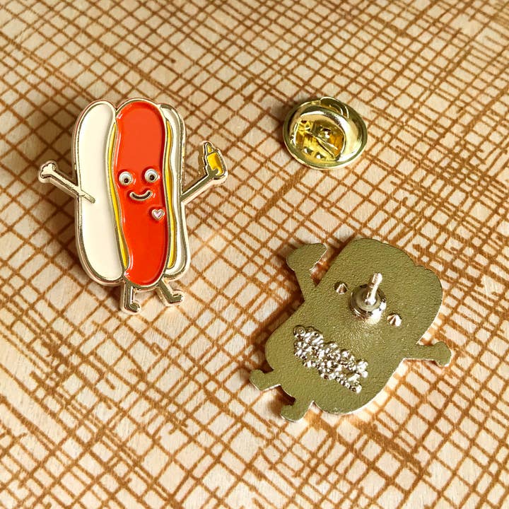Night Owl Paper Goods - Wholesale Lapel Pin/Button - Hot Dog Enamel Pin2