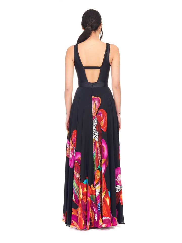 Kuea Italian Style - Vente Robe de soirée – femme - Robe à motifs et fente sur le devant2