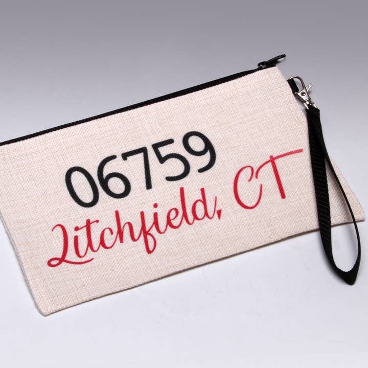 CUSTOM Zip Code Wristlet Pouch~Design your own for wholesale by Liane Fried Studio