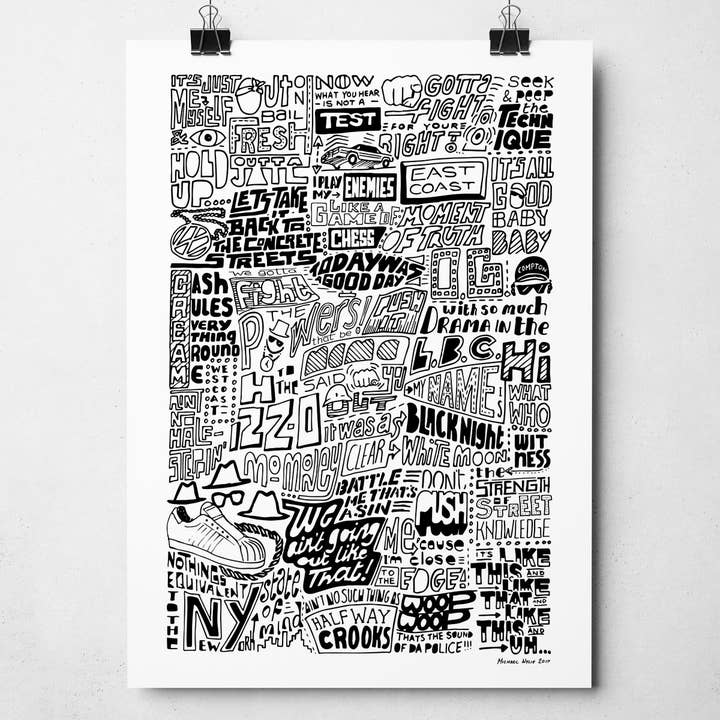 Sketchbook Design - Vendita all'ingrosso Stampa artistica - La storia della stampa musicale rap hip hop