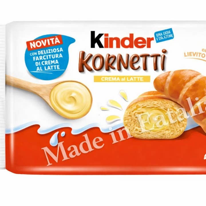 Kinder Kornetti – With Milk Cream - Crema al Latte (6 Pack) for wholesale by Made in eatalia
