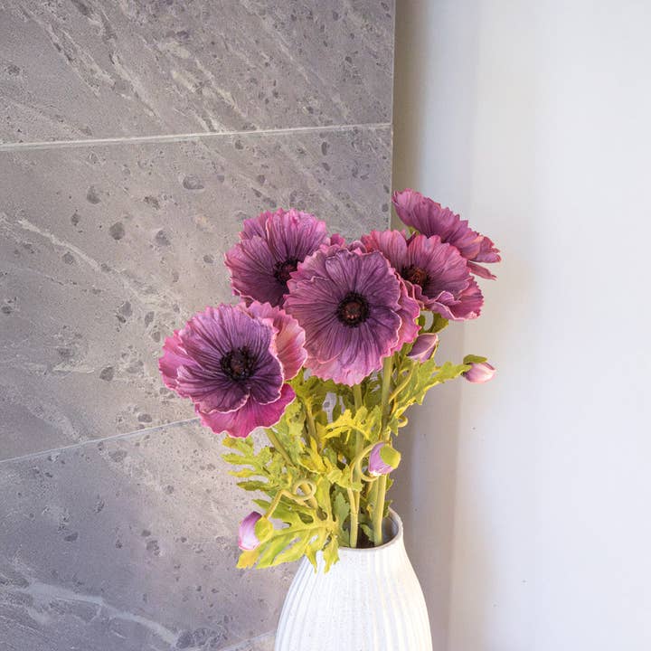 Flowrette - Wholesale Artificial Flowers - Purple artificial poppy