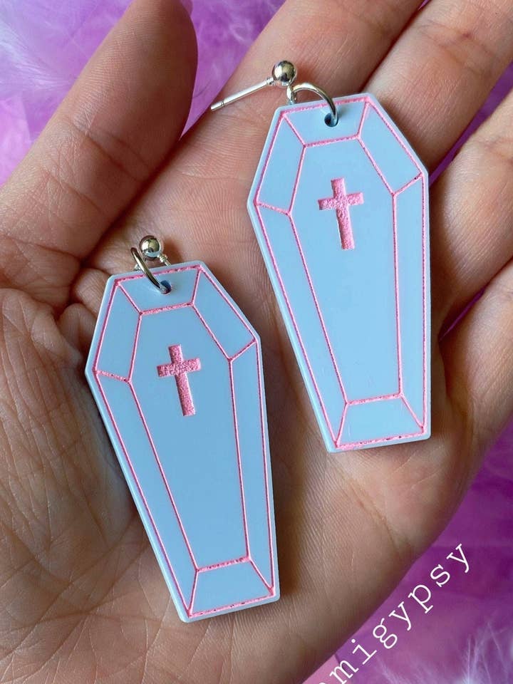 Kawaii Coffin Earrings for wholesale by Cosmic lovely