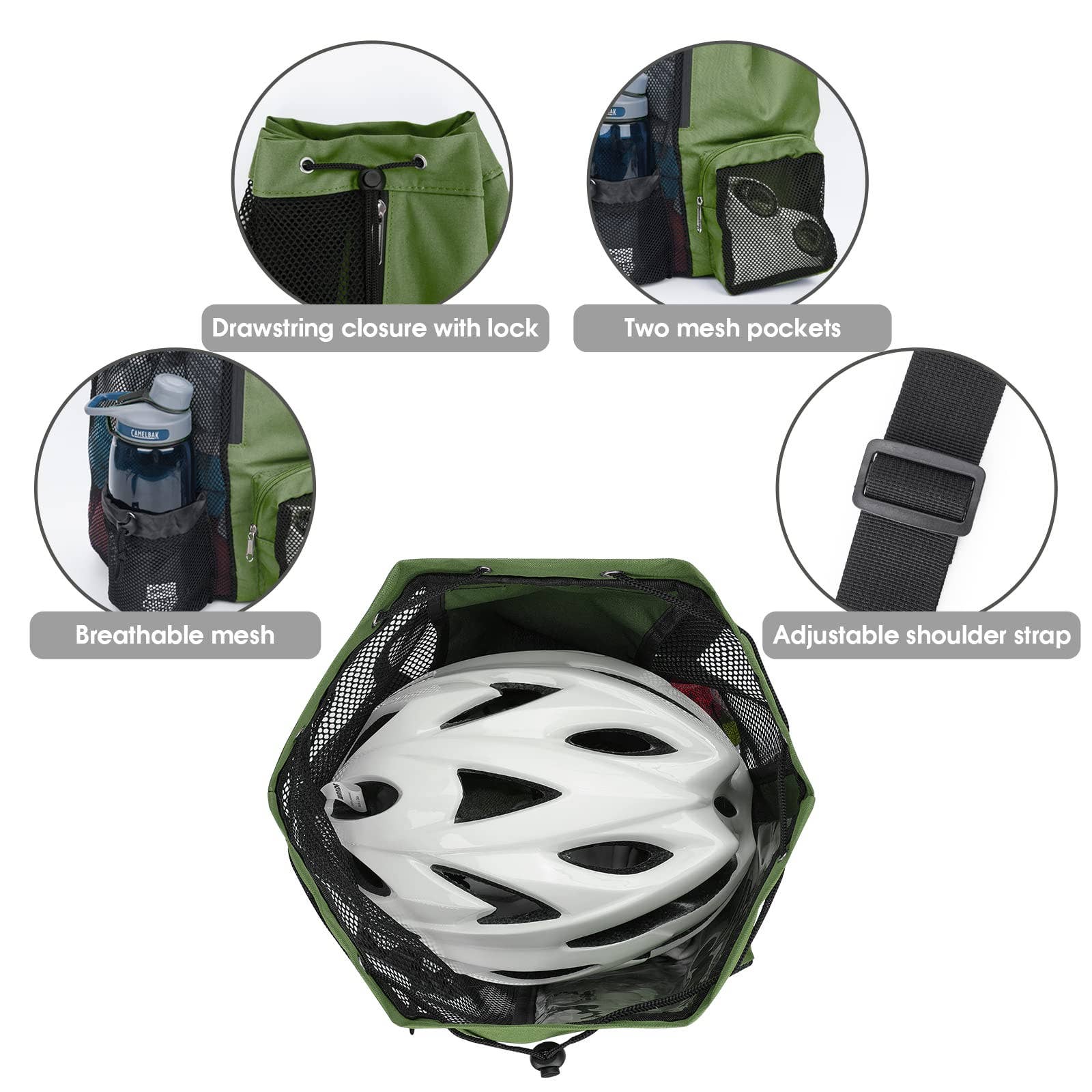 wandf - Wholesale Beach Bag - WANDF Mesh Drawstring Backpack with Wet Pocket Beach Bag56