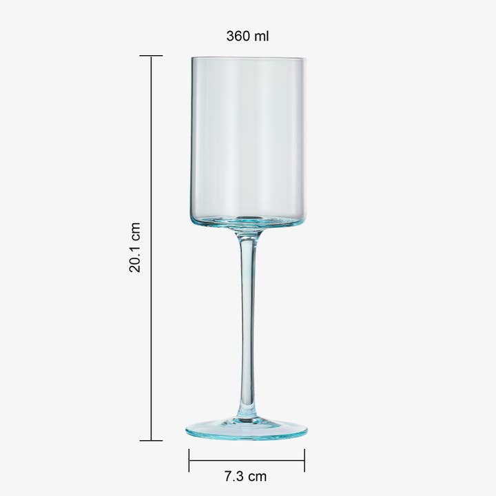 The Wine Savant / Khen Glassware - Wholesale Wine Glass - Colored Square Crystal Wine Glasses | 6 Set, 12 OZ