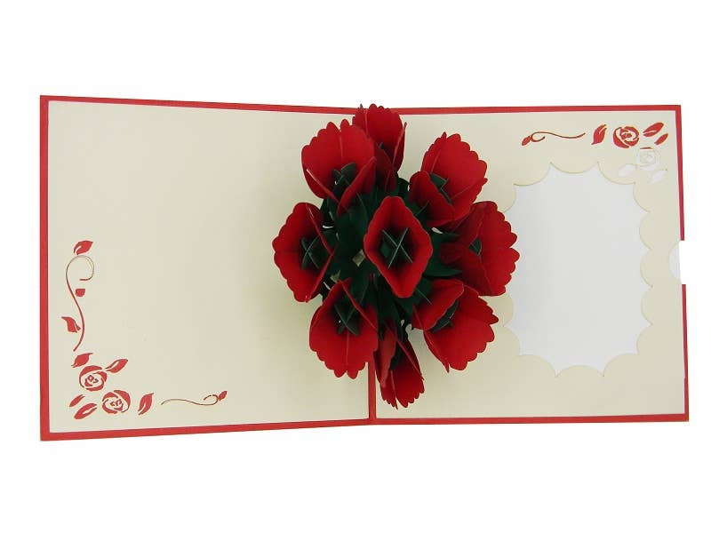 RF Distribution - Wholesale Everyday Greeting Card - Origami SURPRISE BOUQUET OF ROSES2