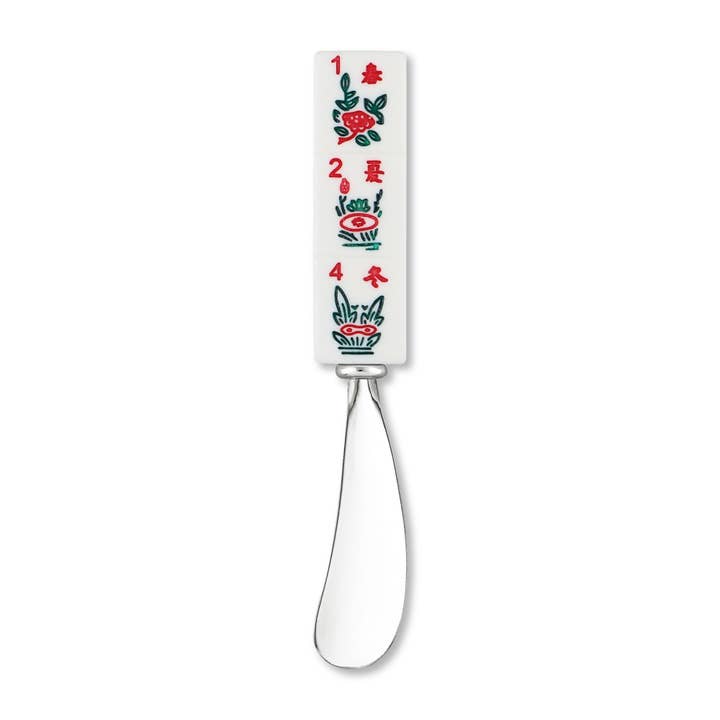 Supreme Housewares - Wholesale Cheese Spreader - 2-Piece Mahjong Flowers Zinc Cheese Spreader1