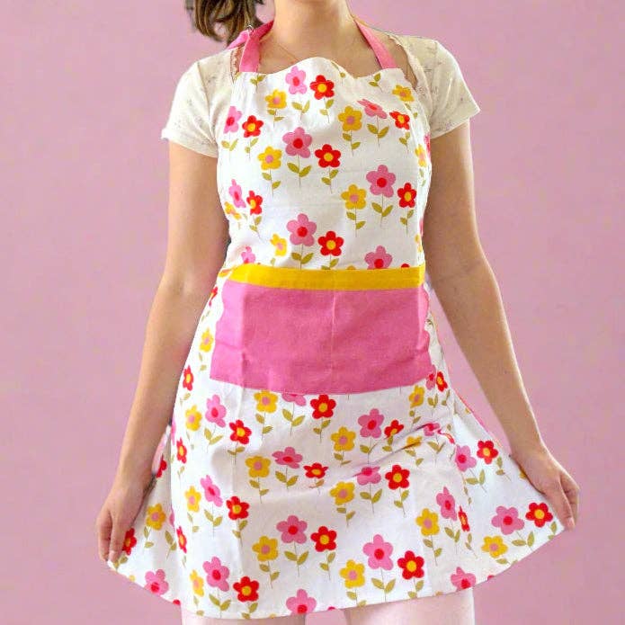 Forklæde i 100% bomuld - Mod Blomstermønster for engroshandel hos Elle Nicole
