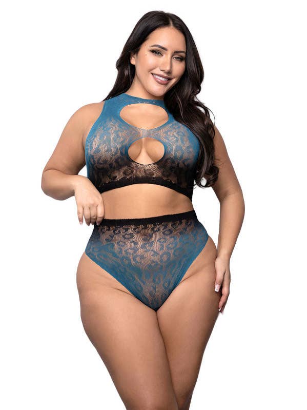 Black Blue Deep Dive Ombre Top & Panty for wholesale on Faire7