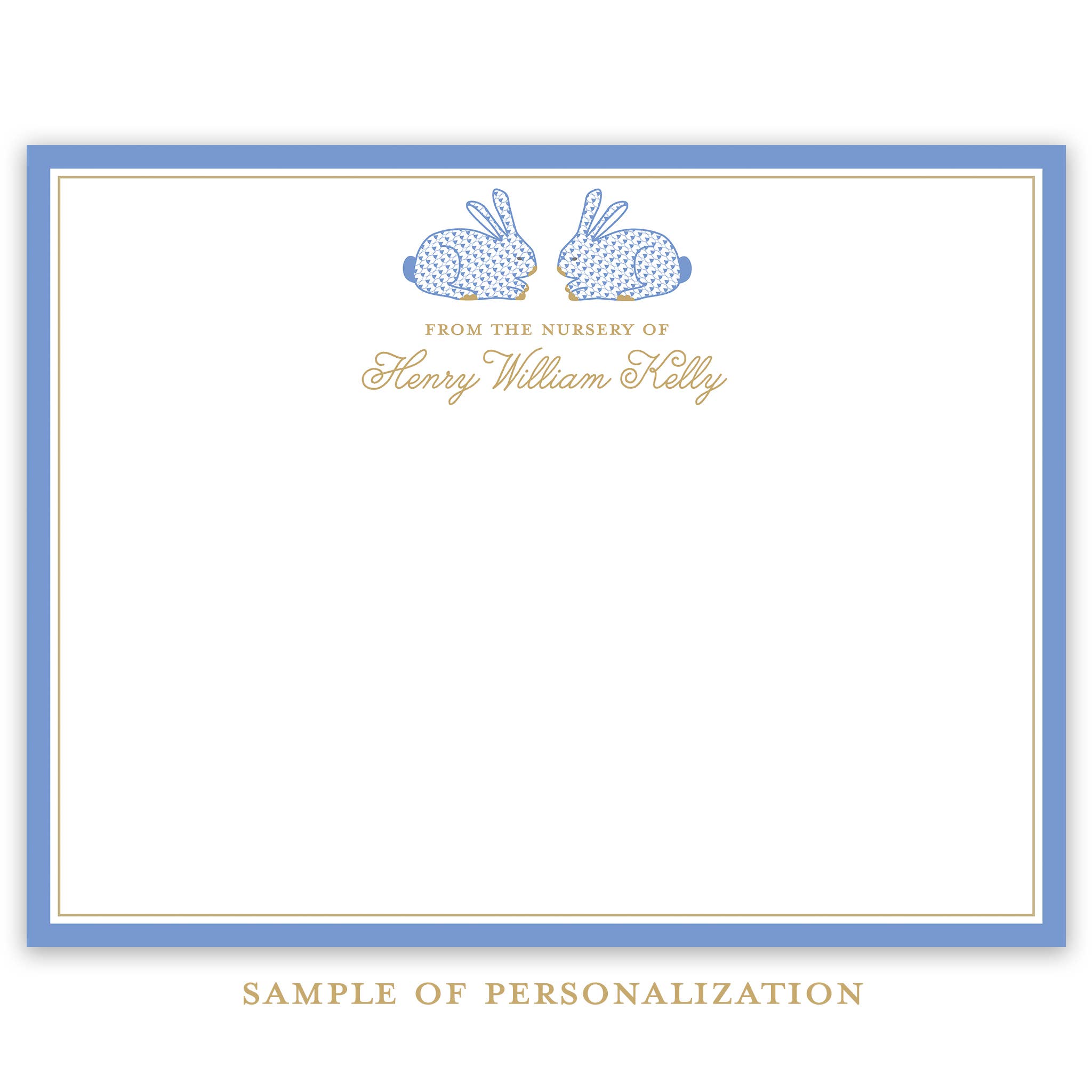 Katherine Kelly Design - Wholesale Stationery/Notecard Set - Blue Herend Bunny Stationery Set1