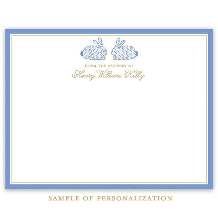 Katherine Kelly Design - Wholesale Stationery/Notecard Set - Blue Herend Bunny Stationery Set1