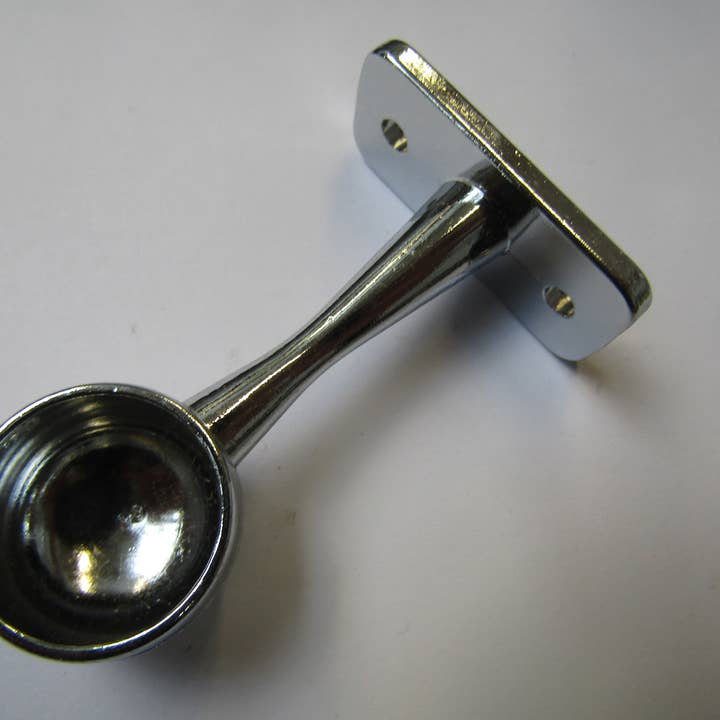 IronmongeryWorld - Wholesale Knob/Pull - Chrome Retro Wardrobe Fittings End Bracket 19mm