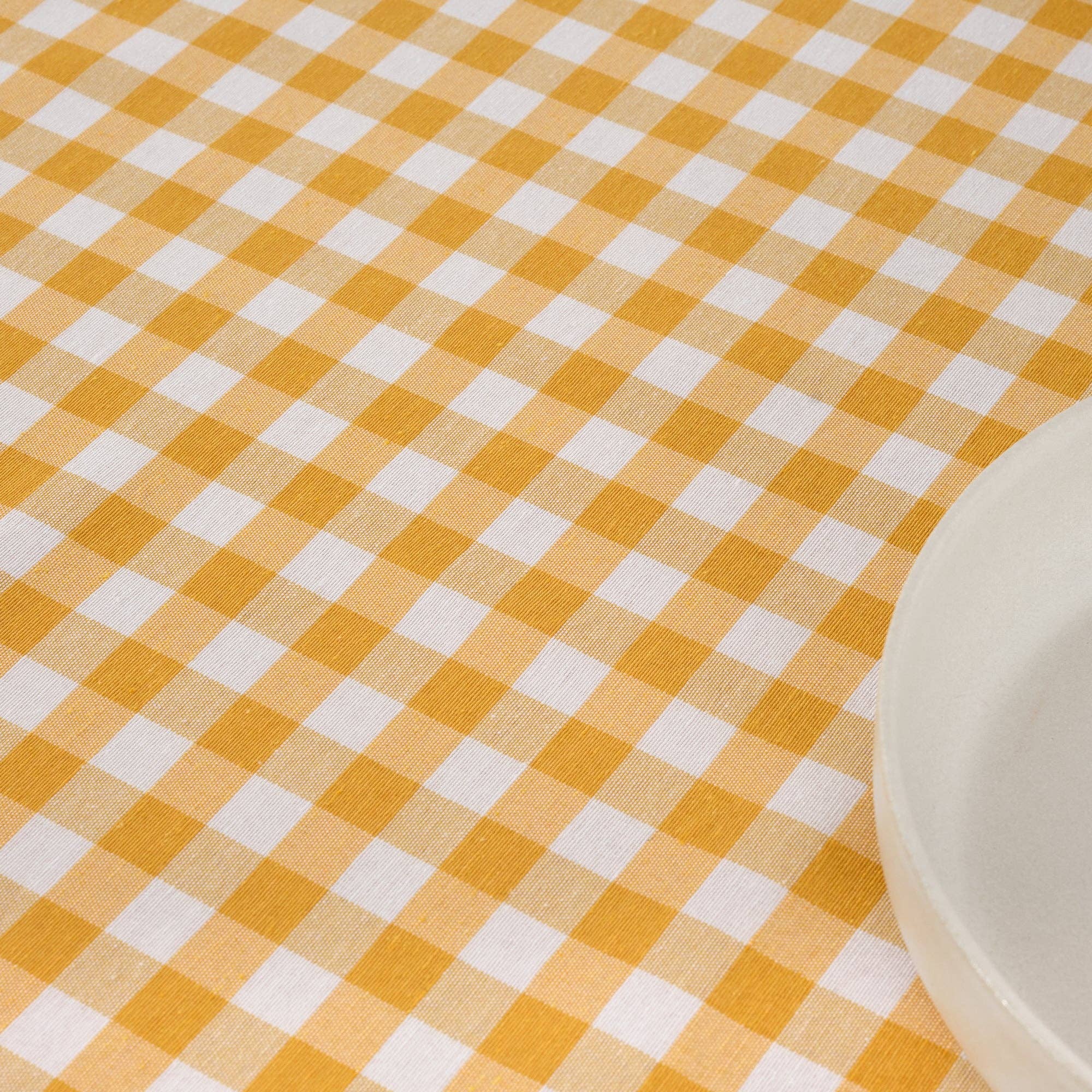 SG HOGAR - Wholesale Tablecloth - Vichy waterproof stain-resistant tablecloth Yellow touch fabric3