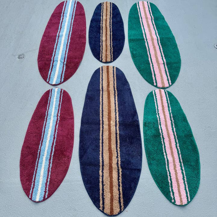 Nieuwe surfplankvormige tapijtsets voor wholesale door Better Surf than Sorry / Surfer Baby