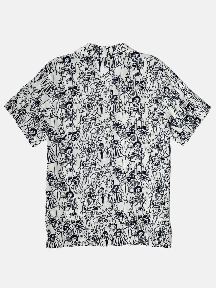 WHITE BLACK Paparazzi Camp Shirt for wholesale on Faire