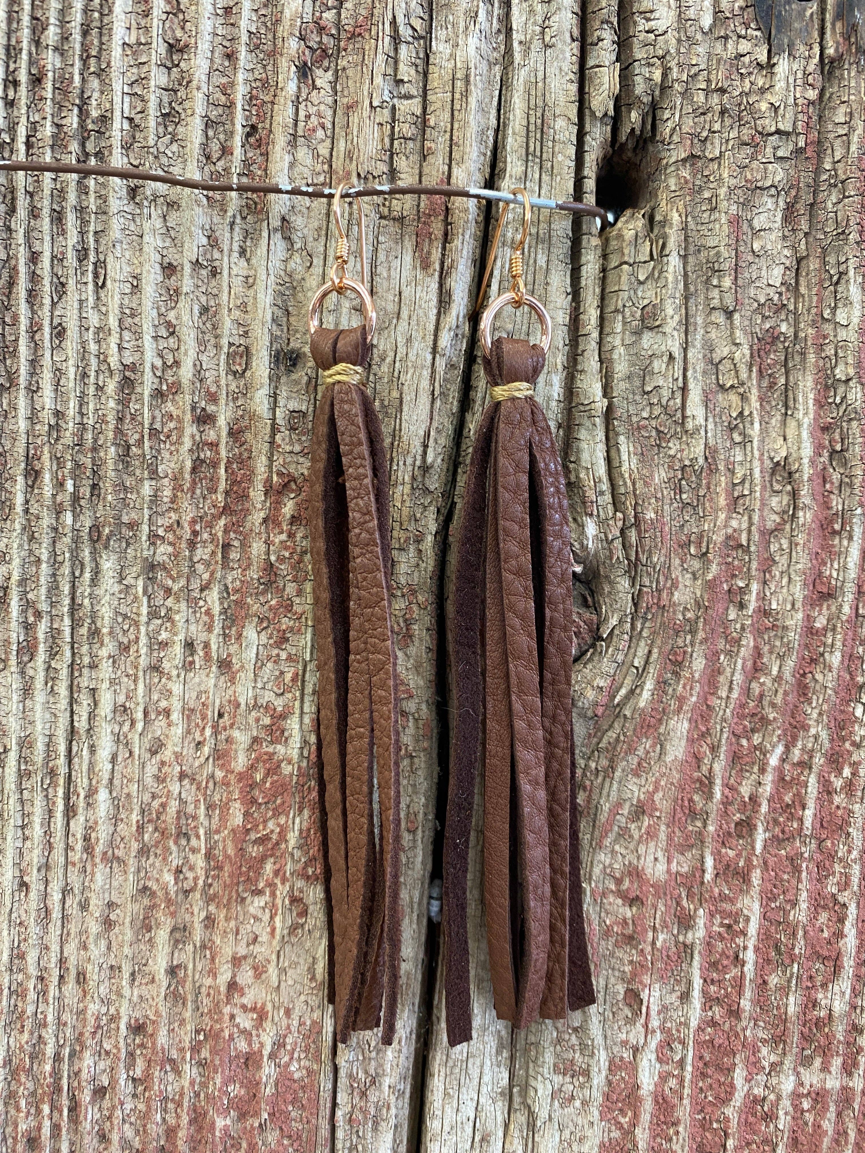 J.Forks Designs - Wholesale Tassel Earrings - 14112 Leather Tassel Earrings1