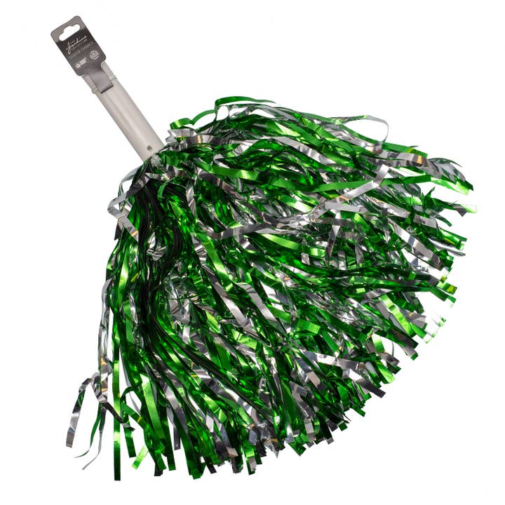 Grüne Silberne Schimmer Pompons Schulgeist Tailgate für den Großhandel von KH Sports Fan