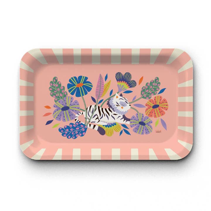 Tabuleiro retangular Kraft (28x18 cm) - Tigre* por atacado de Maison Royal Garden