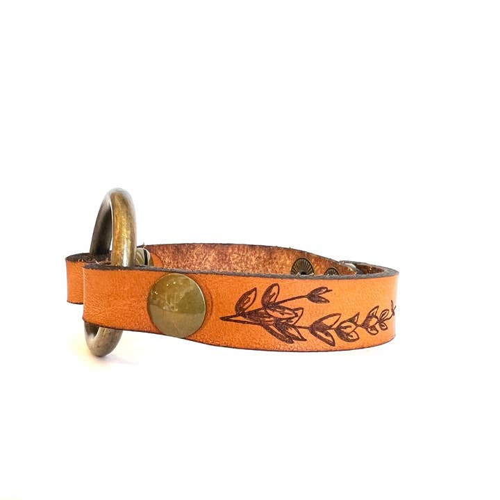 New Market Farmhouse - Wholesale Cuff Bracelet - Leather Ring Cuff - Skinny Strap with Snap