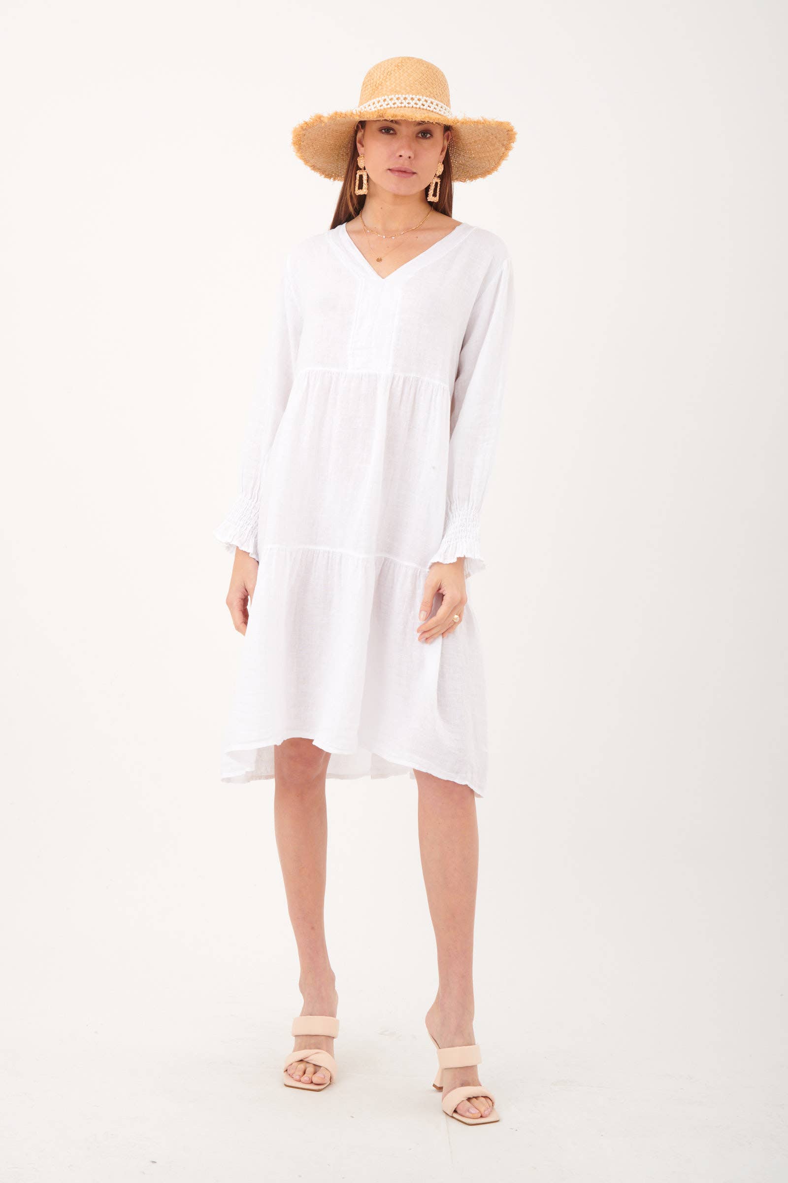 ORNELLA PARIS - Wholesale Dress - Women's - LEL-R5223 linen dress12