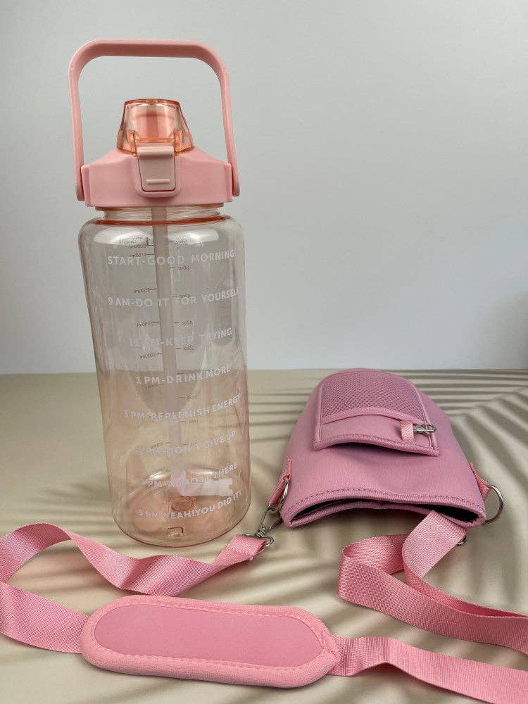 Nakoa The Label - Wholesale Water bottle - Motivational Drink Bottle + Crossbody Bag - 2 Litre - Pink8