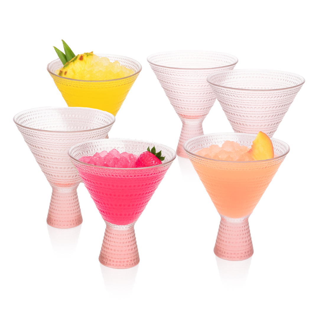 Lemonsoda – wholesale Cocktail-/likörglas – Rosa Hobnail Martini Glas (Set om 1) - 9oz0