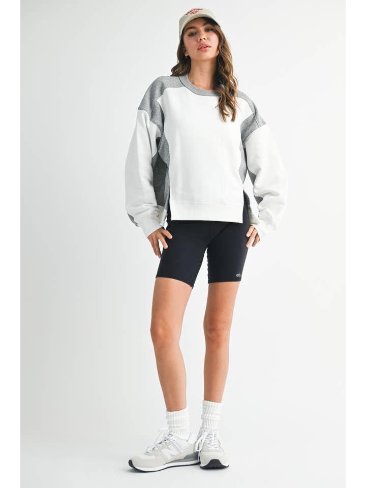 AEMI + CO - Wholesale Sweatshirt - Women's - 9106FK Colorblock Terry Pullover Sweatshirt17