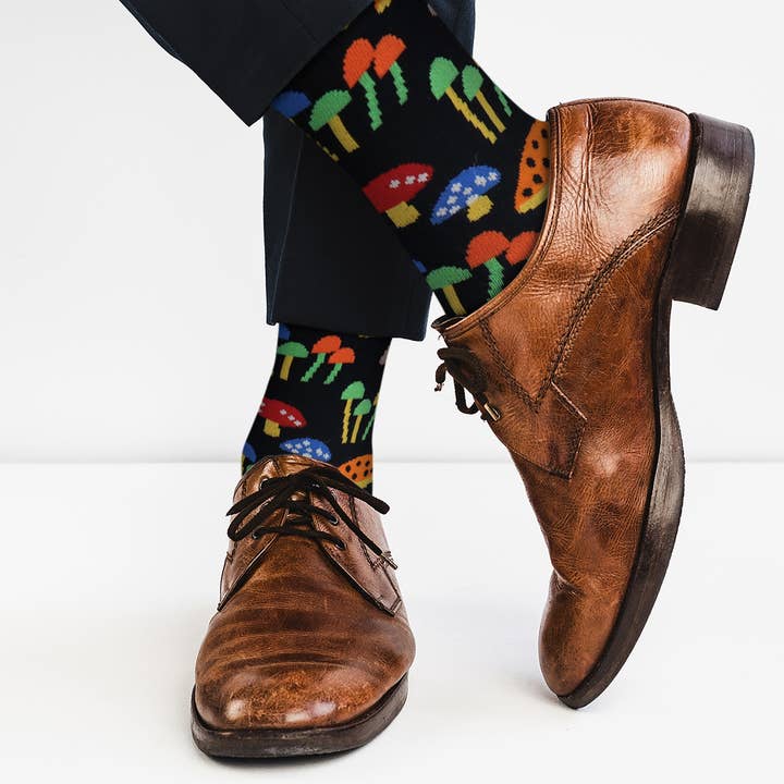 Real Sic - Vente Chaussettes – unisexe - Chaussettes Plantes - Chaussettes drôles de champignons, de cactus, de palmiers