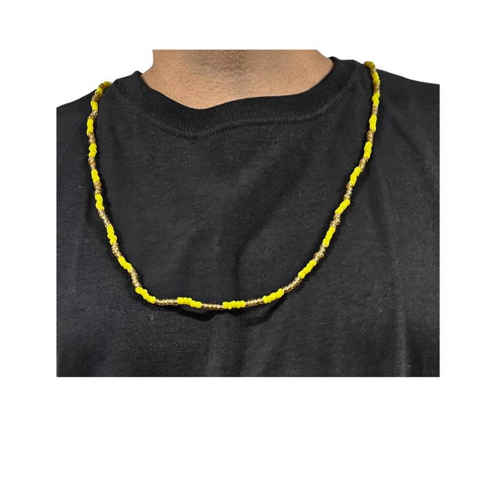 Botanica Luz Del Dia Inc - Wholesale Link & Chain Necklace - Oshun Yellow And Gold Necklace3