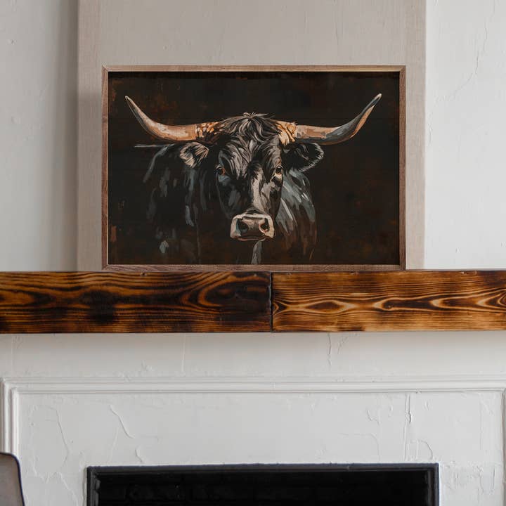 Kendrick Home - Wholesale Wood Wall Art - Black Longhorn