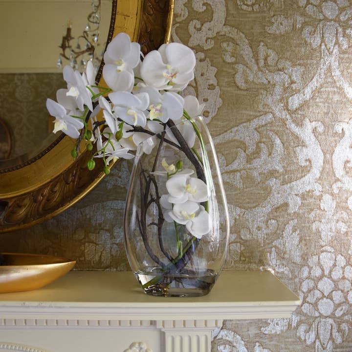Candlelight Products Ltd – wholesale Artificial flowers – 39CM Orchid in Glass Vase 1PK