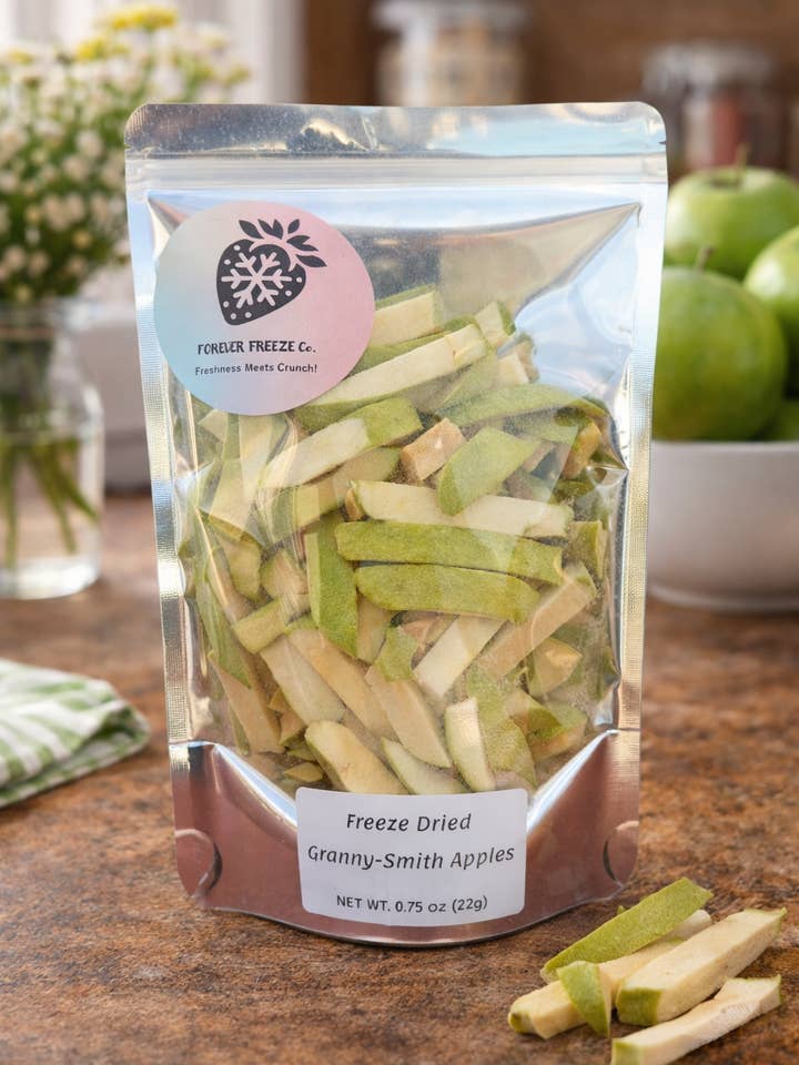 Apple Crunch Stix (Freeze Dried Organic Granny Smith Apples) for wholesale by Forever Freeze Co.