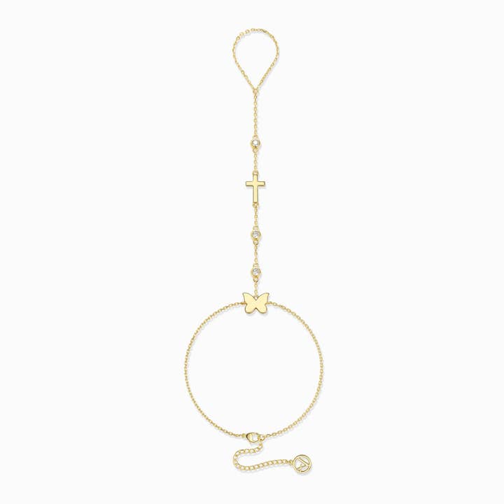 Anastasia Butterfly Cross Hand Chain for wholesale by Vanimy Jewelry