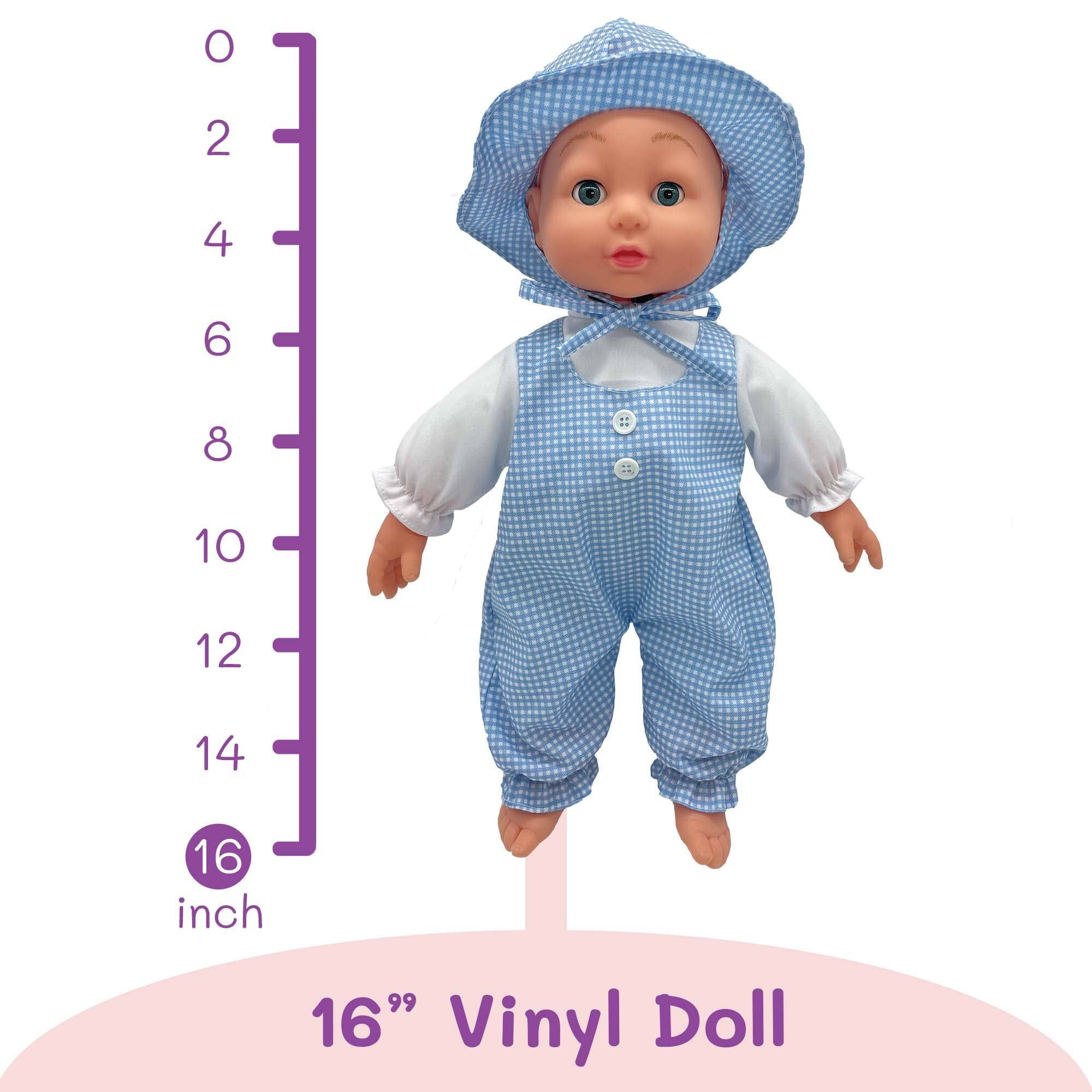 The New York Doll Collection - Wholesale Doll - Kids - 16" Realistic Baby Doll Plush Body Gingham Print - Girl, Boy5